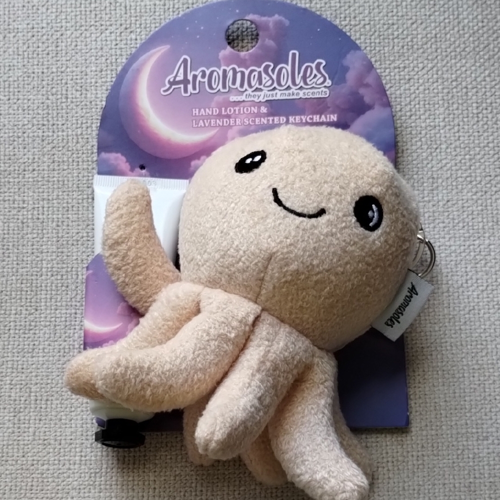 Aromasoles Lavender Scented Octopus Keychain